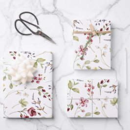 Wilde Bloementuin Witte Bloemen Inpakpapier Vel