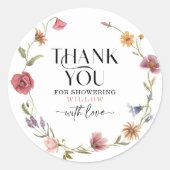 Wilde Bloemenveld Boho Favor Bedankt Sticker (Voorkant)