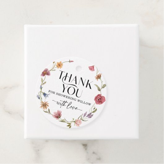Wilde Bloemenveld Boho Favor Tag Bedankjes Labels (In situ)