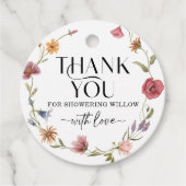 Wilde Bloemenveld Boho Favor Tag Bedankjes Labels (Voorkant)