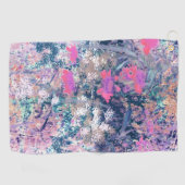 Wilde Bloemenveld Impressionisme -Roze Golfhanddoek (Horizontaal)