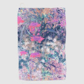 Wilde Bloemenveld Impressionisme -Roze Golfhanddoek (Voorkant)