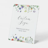 Wilde Bloemenvelden en Bijen Maatwerk Tekstbord Reclamebord Met Voetstuk (Voorkant)