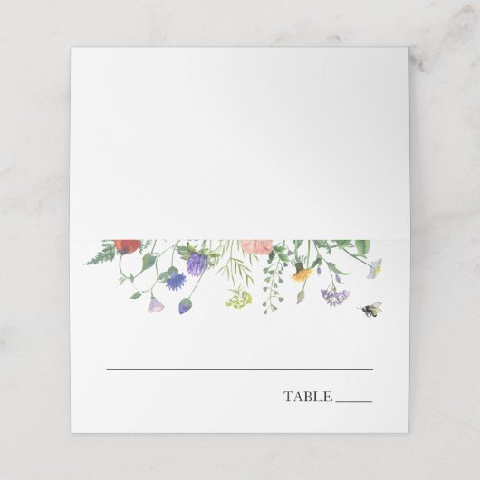 Wilde Bloemenvelden en Zoemende Bijen Naambordjes Plaatskaartje (Buitenkant ongevouwen)