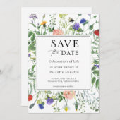 Wilde bloemenvelden Herhaling van levensreddende d Kaart (Voorkant / Achterkant)