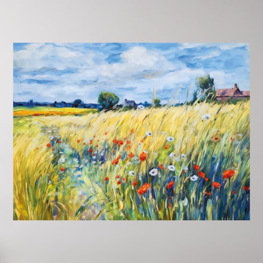 Wilde Bloemenvelden langs de Havel Rivier Poster (Voorkant)