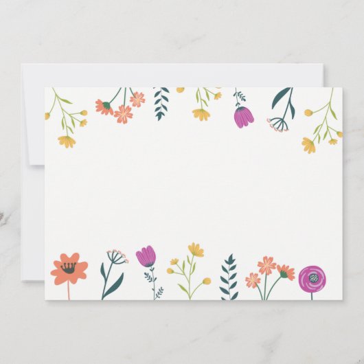 Wilde bloemenverjaardagsuitnodiging Girl Garden Fl Kaart (Achterkant)