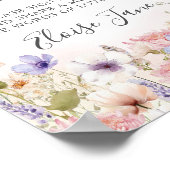 Wilde Bloemenwei Herdenkings Funeral Memory Tafel Poster (Hoek)
