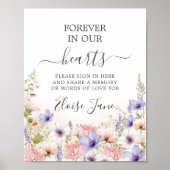Wilde Bloemenwei Herdenkings Funeral Memory Tafel Poster (Voorkant)