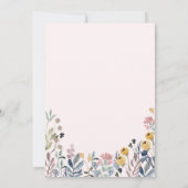 Wilde Bloemenwei Roze Auto Bruids Bruiloftsfeest Kaart (Achterkant)