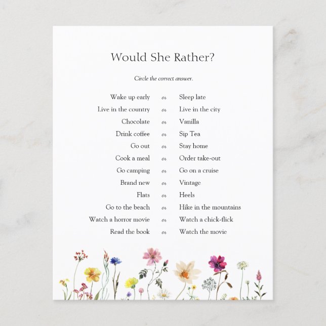 Wilde bloemenwei zou ze een vrij spel zijn (Voorkant)