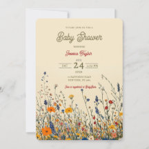 Wilde bloemenweide Boho baby shower