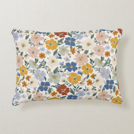Wilde Bloemenweide Boho Patroon Accent Kussen