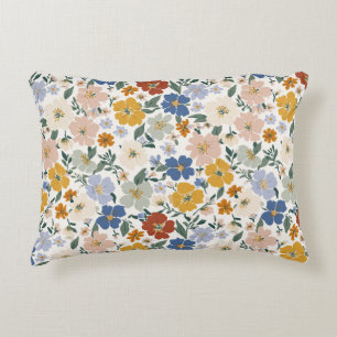 Wilde Bloemenweide Boho Patroon Accent Kussen