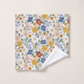 Wilde Bloemenweide Boho Patroon Bad Handdoek (Wasdoekje)