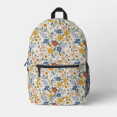 Wilde Bloemenweide Boho Patroon Bedrukte Rugzak (Voorkant)
