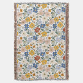 Wilde Bloemenweide Boho Patroon Deken (Voorkant Verticaal)