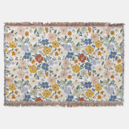 Wilde Bloemenweide Boho Patroon Deken