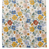 Wilde Bloemenweide Boho Patroon Douchegordijn (Voorkant)