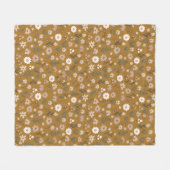 Wilde Bloemenweide Boho Patroon Fleece Deken (Voorkant (Horizontaal))