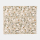 Wilde Bloemenweide Boho Patroon Fleece Deken (Voorkant (Horizontaal))