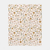 Wilde Bloemenweide Boho Patroon Fleece Deken (Voorkant)