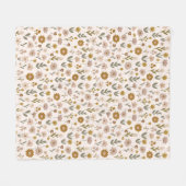 Wilde Bloemenweide Boho Patroon Fleece Deken (Voorkant (Horizontaal))