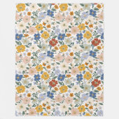 Wilde Bloemenweide Boho Patroon Fleece Deken (Voorkant)