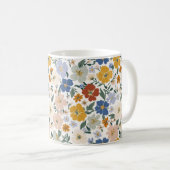 Wilde Bloemenweide Boho Patroon Koffiemok (Voorkant rechts)