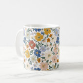 Wilde Bloemenweide Boho Patroon Koffiemok (Voorkant links)
