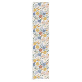 Wilde Bloemenweide Boho Patroon Korte Tafelloper (Voorkant)