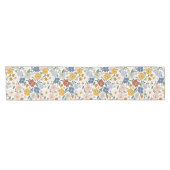 Wilde Bloemenweide Boho Patroon Korte Tafelloper (Horizontaal)