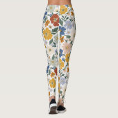 Wilde Bloemenweide Boho Patroon Leggings (Achterkant)