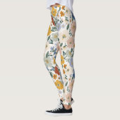 Wilde Bloemenweide Boho Patroon Leggings (Links)