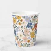 Wilde Bloemenweide Boho Patroon Papieren Bekers (Links)