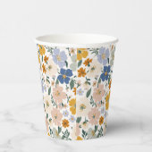 Wilde Bloemenweide Boho Patroon Papieren Bekers (Rechts)