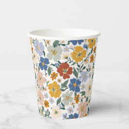 Wilde Bloemenweide Boho Patroon Papieren Bekers