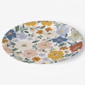 Wilde Bloemenweide Boho Patroon Papieren Bordje (Gekanteld)