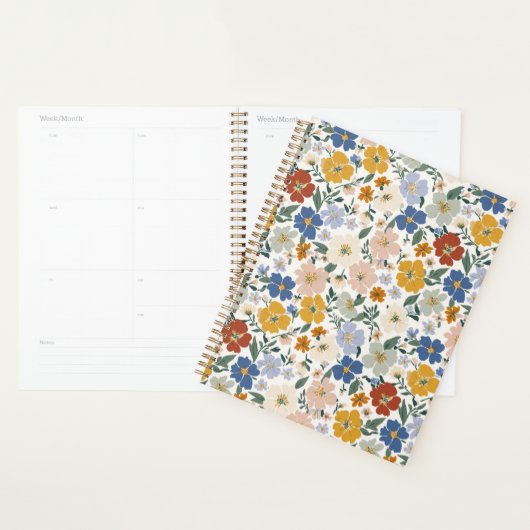 Wilde Bloemenweide Boho Patroon Planner (Display)