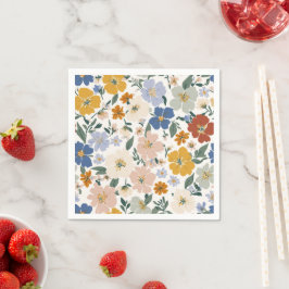 Wilde Bloemenweide Boho Patroon Servet