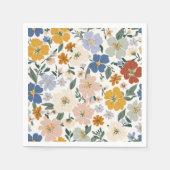 Wilde Bloemenweide Boho Patroon Servet (Voorkant)