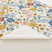 Wilde Bloemenweide Boho Patroon Sherpa Deken (3/4)