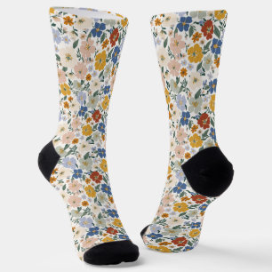 Wilde Bloemenweide Boho Patroon Sokken