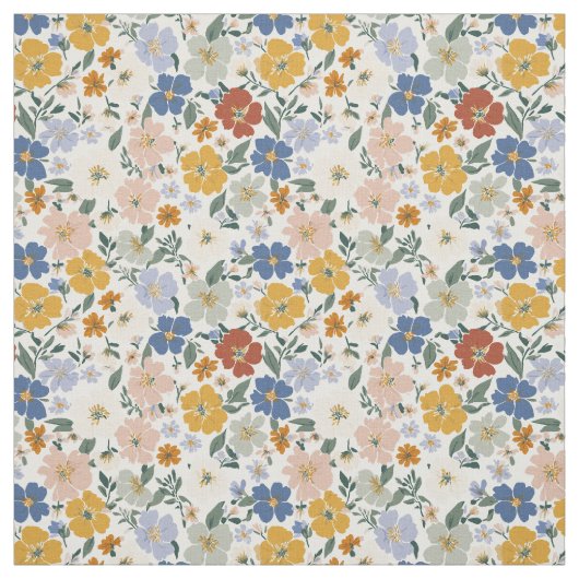 Wilde Bloemenweide Boho Patroon Stof (Swatch)