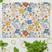 Wilde Bloemenweide Boho Patroon Theedoek (Gevouwen)