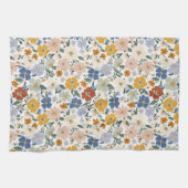 Wilde Bloemenweide Boho Patroon Theedoek (Horizontaal)
