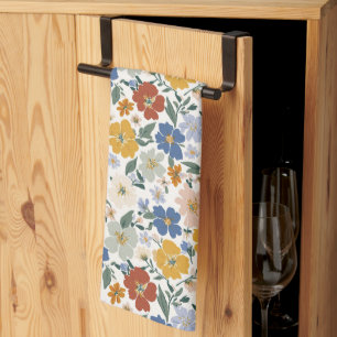Wilde Bloemenweide Boho Patroon Theedoek