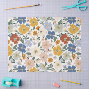 Wilde Bloemenweide Boho Patroon Tissuepapier