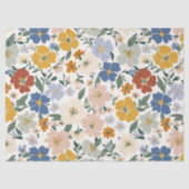 Wilde Bloemenweide Boho Patroon Tissuepapier (Voorkant)