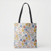Wilde Bloemenweide Boho Patroon Tote Bag (Voorkant)